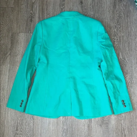 J crew linen blend Vibrant Green Women's Blazer suit jacket size 6 business - Picture 5 of 6